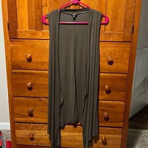 Green sleeveless cardigan